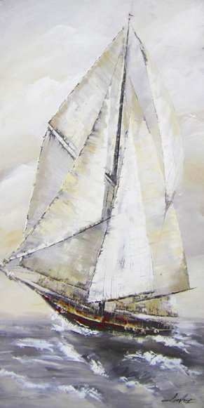HA075 Wall décor art oil on canvas nautical sailboat